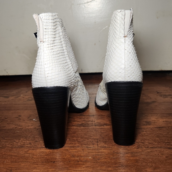 TIBI White Snake Embossed Leather Ankle Boots - Picture 8 of 11